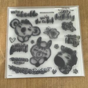Close To My Heart "Sending You Hugs" Clear Stamp Set - Cute Animal Designs